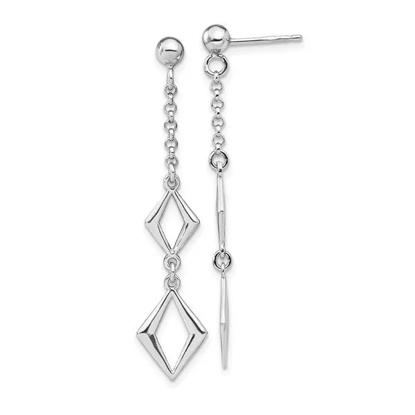 Sterling Silver Rhodium-plated Polished Earrings Mitchell's Jewelry Norman, OK