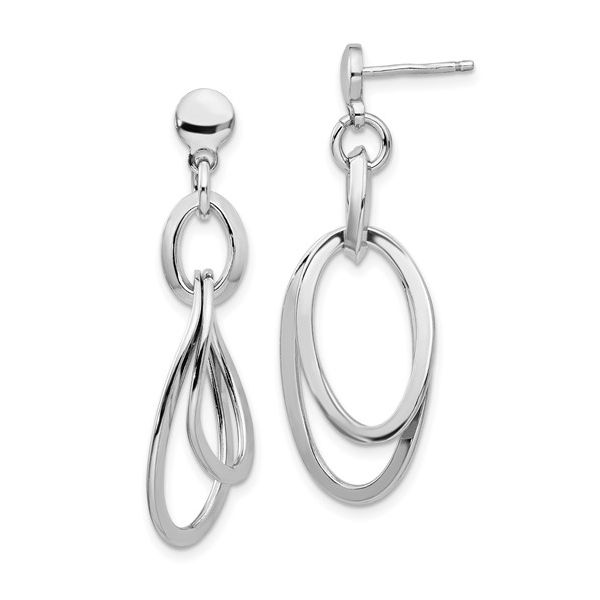 Sterling Silver Rhodium-plated Polished Dangle Earrings Mitchell's Jewelry Norman, OK