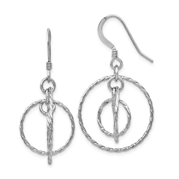 Sterling Silver Textured Shepherd Hook Dangle Earrings Mitchell's Jewelry Norman, OK