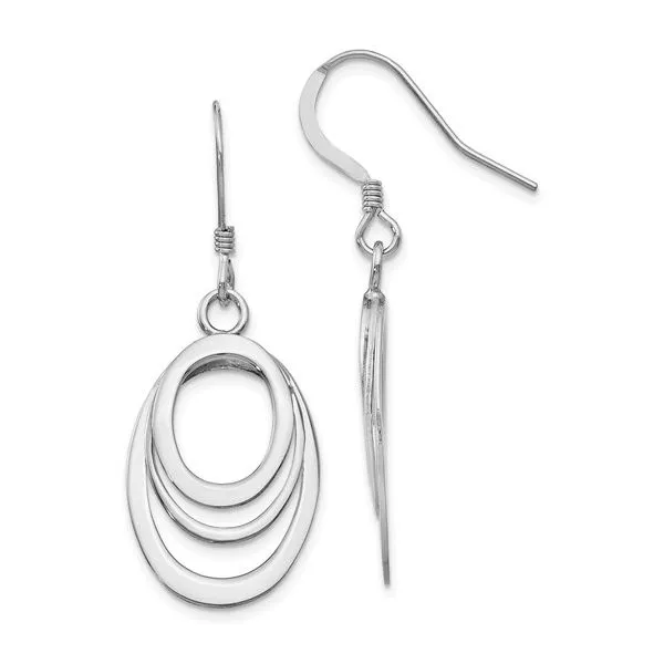 Sterling Silver Polished Shepherd Hook Dangle Earrings Mitchell's Jewelry Norman, OK