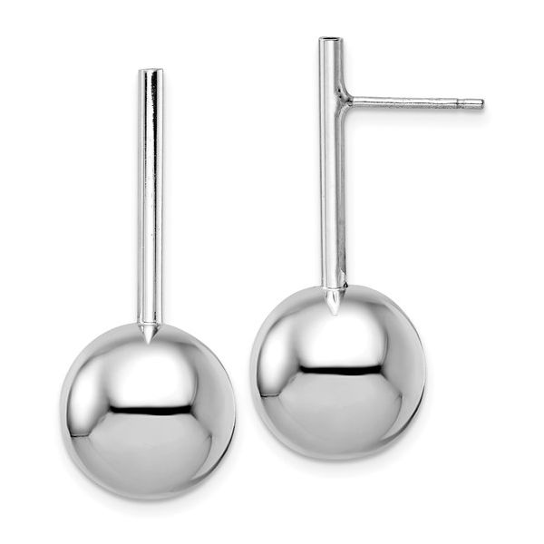 Sterling Silver Polished Ball Post Dangle Earrings Mitchell's Jewelry Norman, OK