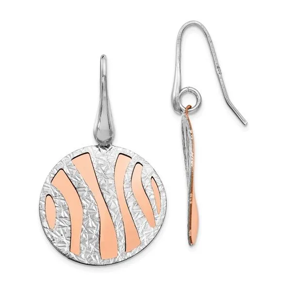 Sterling Silver Rose-tone  Dangle Earrings Mitchell's Jewelry Norman, OK