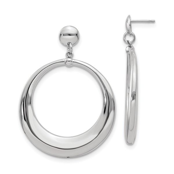 Sterling Silver Polished Circle Dangle Earrings Mitchell's Jewelry Norman, OK