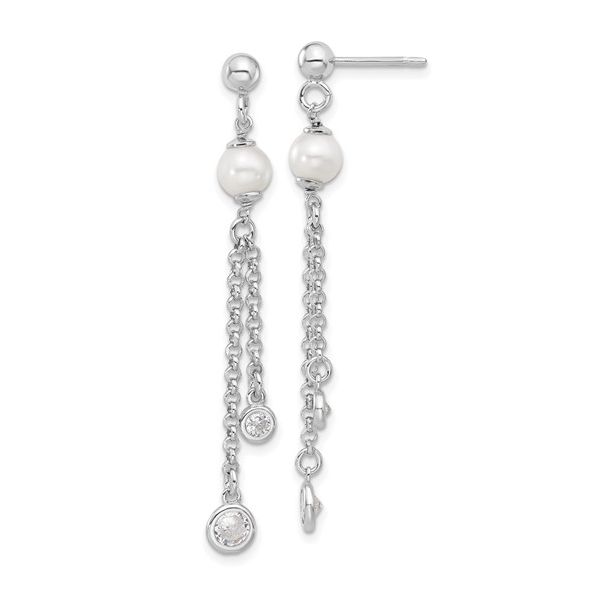 Pearl and Silver Dangle Earrings by Leslie's Mitchell's Jewelry Norman, OK