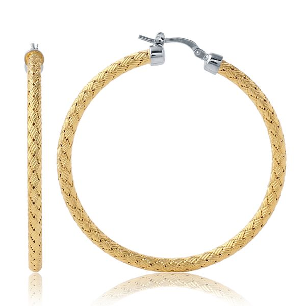 Yellow Silver Mesh Hoops by Charles Garnier Mitchell's Jewelry Norman, OK