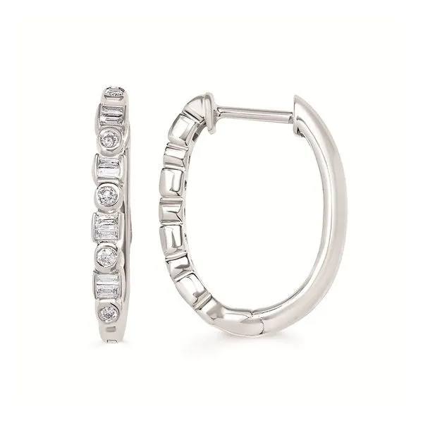 Silver Diamond Hoop Earrings Mitchell's Jewelry Norman, OK