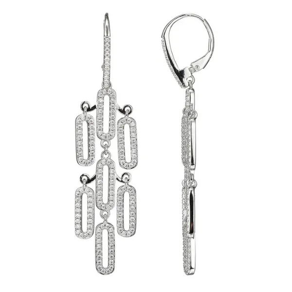 Sterling Silver Drop CZ Earrings Mitchell's Jewelry Norman, OK