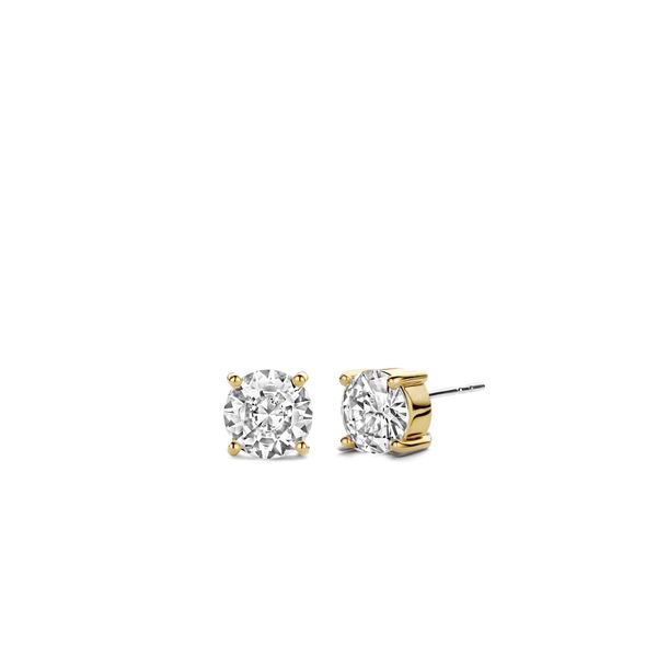 Gold Plated CZ Stud Earrings Mitchell's Jewelry Norman, OK