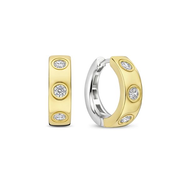Gold Plated CZ Hoop Earrings Mitchell's Jewelry Norman, OK