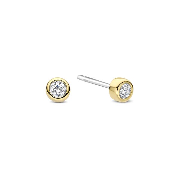 Gold Plated CZ Stud Earrings Mitchell's Jewelry Norman, OK