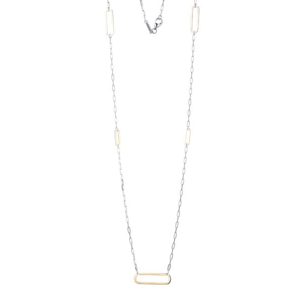 Long Two Toned Paperclip Necklace by Charles Garnier Mitchell's Jewelry Norman, OK