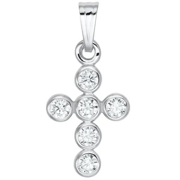 Sterling Silver Cross with Cubic Zirconium Stones Mitchell's Jewelry Norman, OK