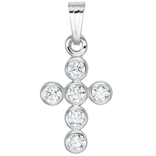 Sterling Silver Cross with Cubic Zirconium Stones Mitchell's Jewelry Norman, OK
