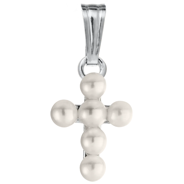 Silver Pearl Cross Necklace Mitchell's Jewelry Norman, OK