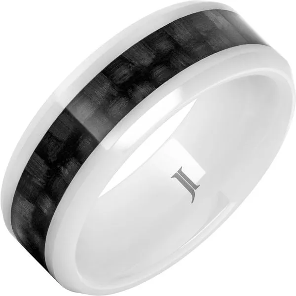 White Ceramic And Carbon Fiber Ring Mitchell's Jewelry Norman, OK