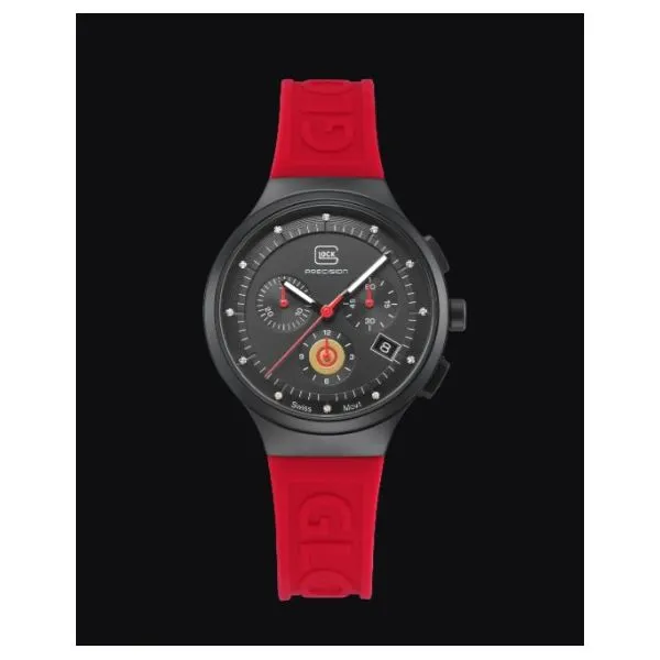 Black Steel Cased Watch With A Red Silicone Strap by GLOCK Mitchell's Jewelry Norman, OK