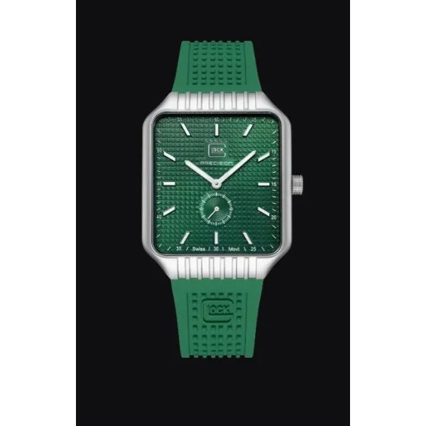 Stainless Steel Watch With A Green Silicone Strap by GLOCK Mitchell's Jewelry Norman, OK