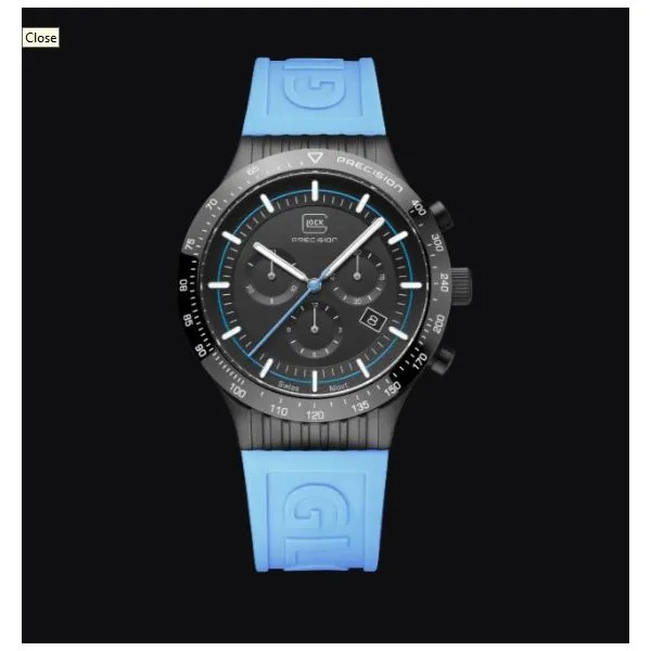 Black Steel Watch With Blue Silicone Strap by GLOCK Mitchell's Jewelry Norman, OK