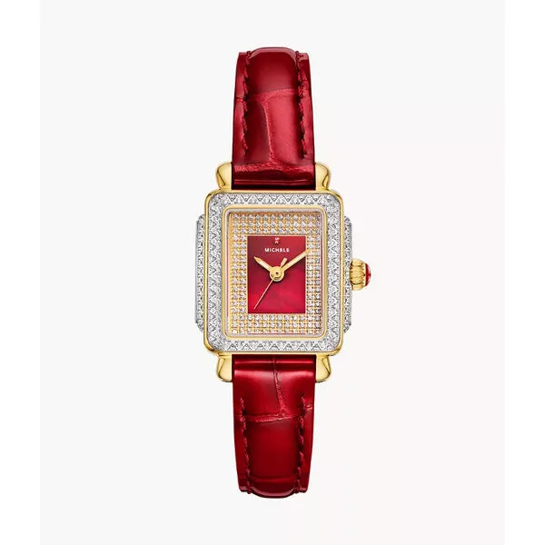 Special Edition Deco Madison Mini Two-Tone 18K Gold-Plated Diamond Pavé Dial Watch By Michele Mitchell's Jewelry Norman, OK