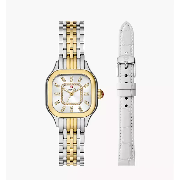 Meggie Two-Tone 18K Gold-Plated Diamond Dial Watch Gift Set By Michele Mitchell's Jewelry Norman, OK