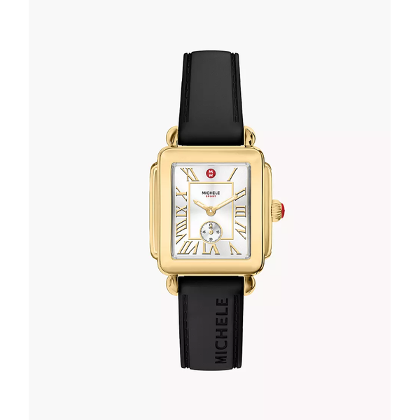 Deco Sport Mid Gold-Tone Black Silicone Watch Mitchell's Jewelry Norman, OK