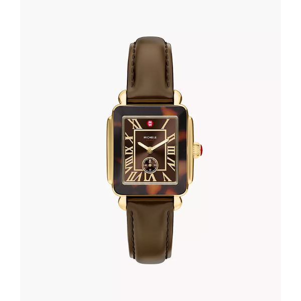 Deco Sport Mid Tort Brown Leather Watch Mitchell's Jewelry Norman, OK