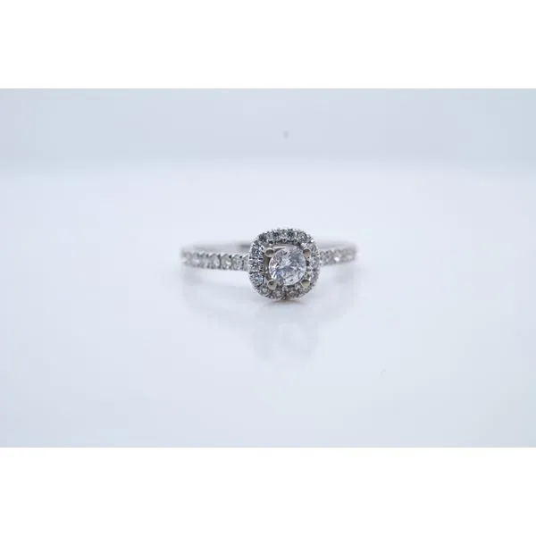 14k White Gold Diamond Halo Engagement Ring Molinelli's Jewelers Pocatello, ID
