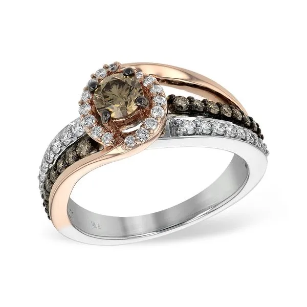 Two Tone 14 Karat Engagement Ring with Exquisite Brown Diamonds Molinelli's Jewelers Pocatello, ID