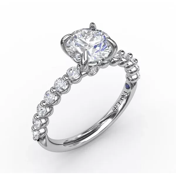 Fana 14k White Gold Semi-mount Contemporary Engagement Ring Molinelli's Jewelers Pocatello, ID