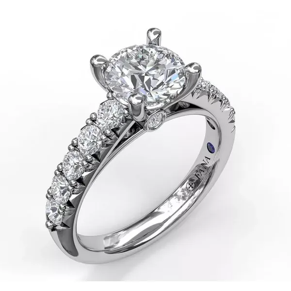 Fana 14k White Gold Semi-mount Handset French Pave Diamond Engagement Ring Molinelli's Jewelers Pocatello, ID