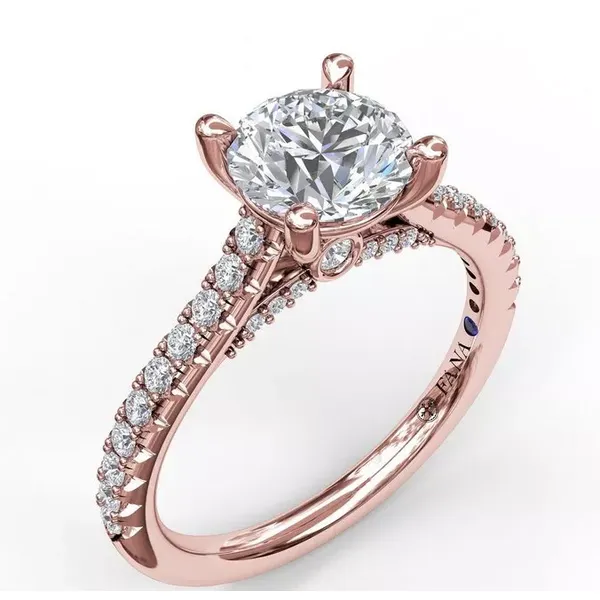 Fana 14k Rose Gold Semi-mount Classic Diamond Engagement Ring Molinelli's Jewelers Pocatello, ID