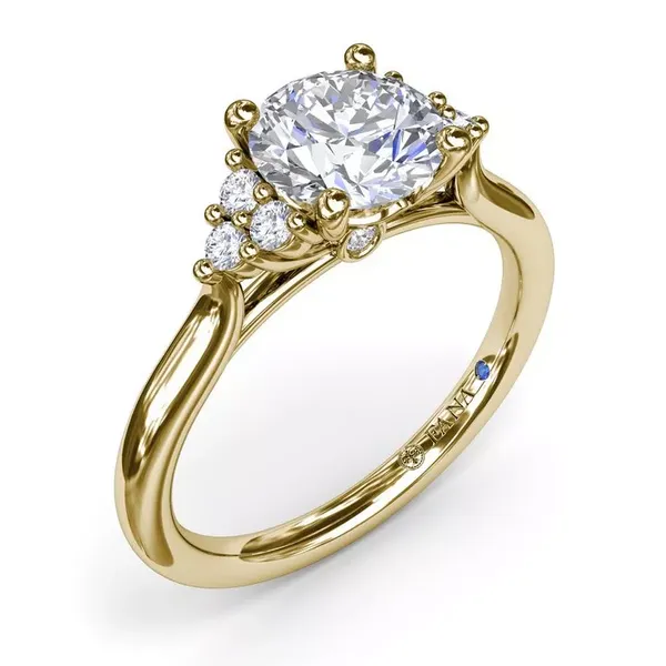 Fana14k Yellow Gold Semi-mount Sophisticated Side Cluster Diamond Engagement Ring Molinelli's Jewelers Pocatello, ID