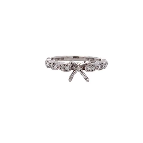 Elegant Lady's White 14 Karat Engagement Ring CZ Size 6.5 With 18=0.21TW Round Diamonds and 6.00mm Round Cubic Zirconium Molinelli's Jewelers Pocatello, ID