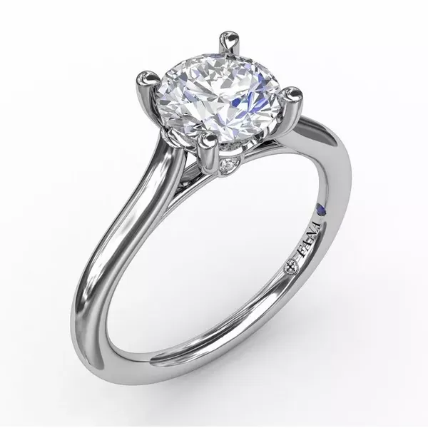 Fana 14k White Gold Semi-mount Solitaire Engagement Ring With Cathedral Setting Molinelli's Jewelers Pocatello, ID