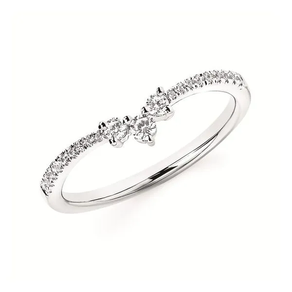 14K White Gold V Shape Design Diamond Wedding Bands Molinelli's Jewelers Pocatello, ID