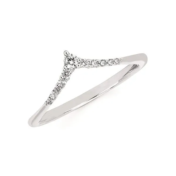 14K White Gold V Shape Design Diamond Wedding Bands Molinelli's Jewelers Pocatello, ID