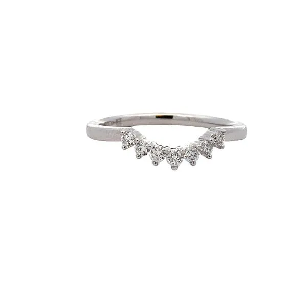 Elegant Lady's White 14 Karat Curved Wedding Band - Size 6.75 - with 7=0.20TW Round Diamonds Molinelli's Jewelers Pocatello, ID