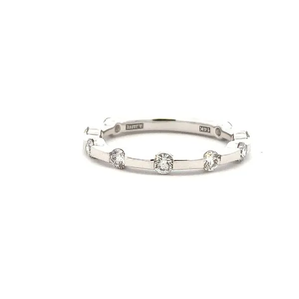 Elegant Lady's 14 Karat White Gold Wedding Band Size 6 With 9=0.45TW Round G/H SI1 Diamonds Molinelli's Jewelers Pocatello, ID