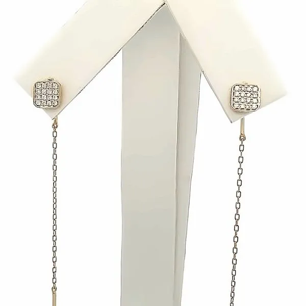 Lady's 14 Karat Yellow Gold Diamond Drop Earrings Molinelli's Jewelers Pocatello, ID