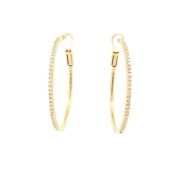 14k yellow gold diamond hoops Molinelli's Jewelers Pocatello, ID