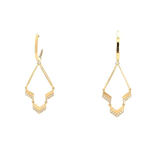 18 Karat Yellow Gold Diamond Drop Earrings Molinelli's Jewelers Pocatello, ID