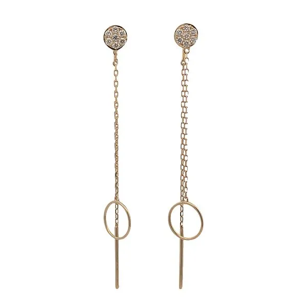 Elegant Lady's Yellow 14 Karat Drop Earrings with 14=0.25TW Round G/H SI1 Diamonds Molinelli's Jewelers Pocatello, ID