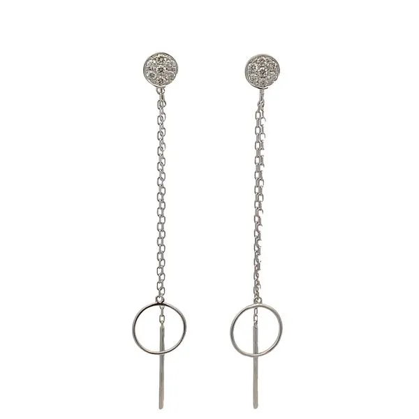 Elegant Lady's White 14 Karat Drop Earrings with 14=0.25TW Round G/H SI1 Diamonds Molinelli's Jewelers Pocatello, ID