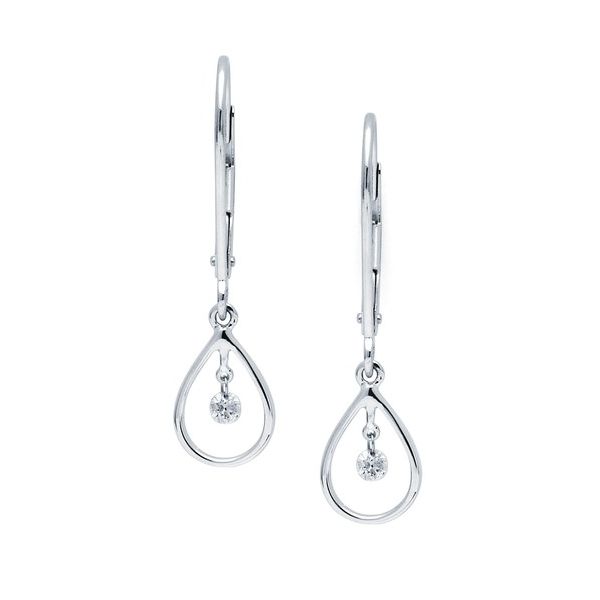 14K White Gold Diamond Drop Earrings Molinelli's Jewelers Pocatello, ID