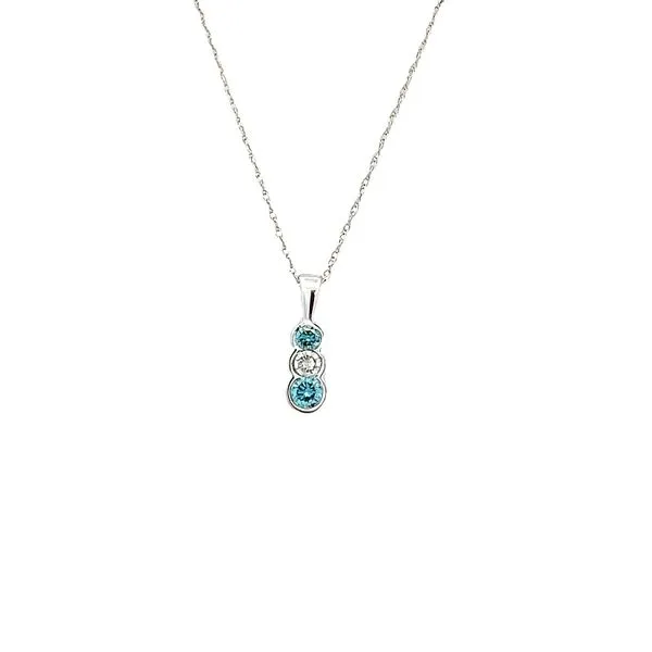 14k White Gold Blue Diamond Pendant Molinelli's Jewelers Pocatello, ID