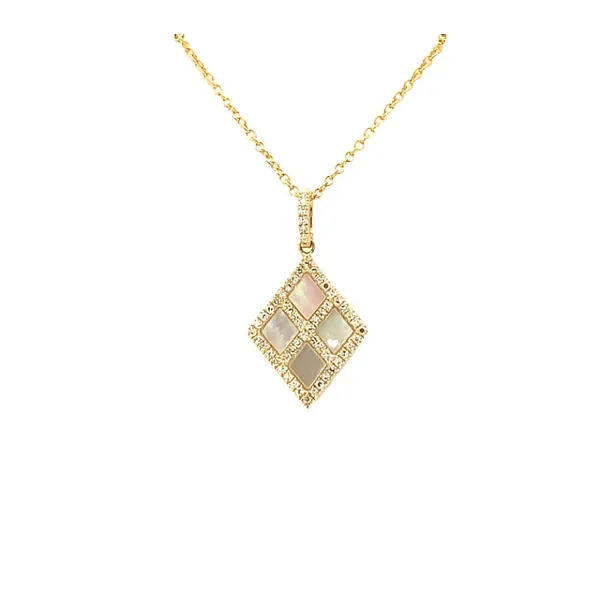 14K Yellow Gold Mother Of Pearl and Diamond Pendant Molinelli's Jewelers Pocatello, ID