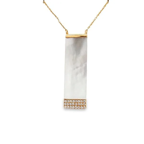 18 Karat Yellow Gold Diamond Mother of Pearl Pendant Molinelli's Jewelers Pocatello, ID
