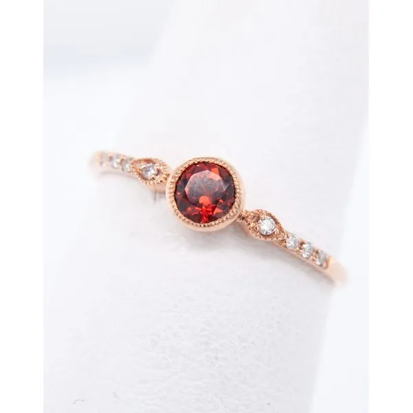 14K Rose Gold Diamond Garnet Ring Molinelli's Jewelers Pocatello, ID
