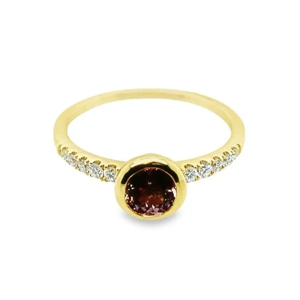14K Yellow Gold Lotus Garnet Diamond Ring Image 2 Molinelli's Jewelers Pocatello, ID