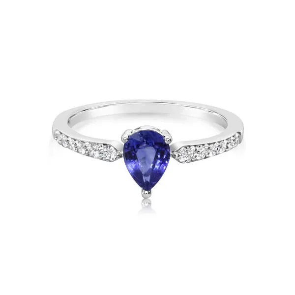 14K White Gold Blue Sapphire Diamond Ring Molinelli's Jewelers Pocatello, ID